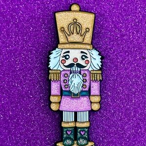 Colorful Nutcracker Enamel Pin - pink